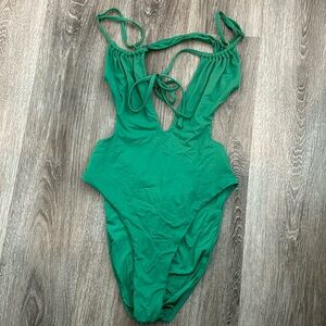 We wore what Green cut out bikini worn twice